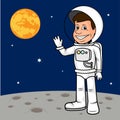 ÃÂ¡heerful astronaut in a space suit a vector illustration.